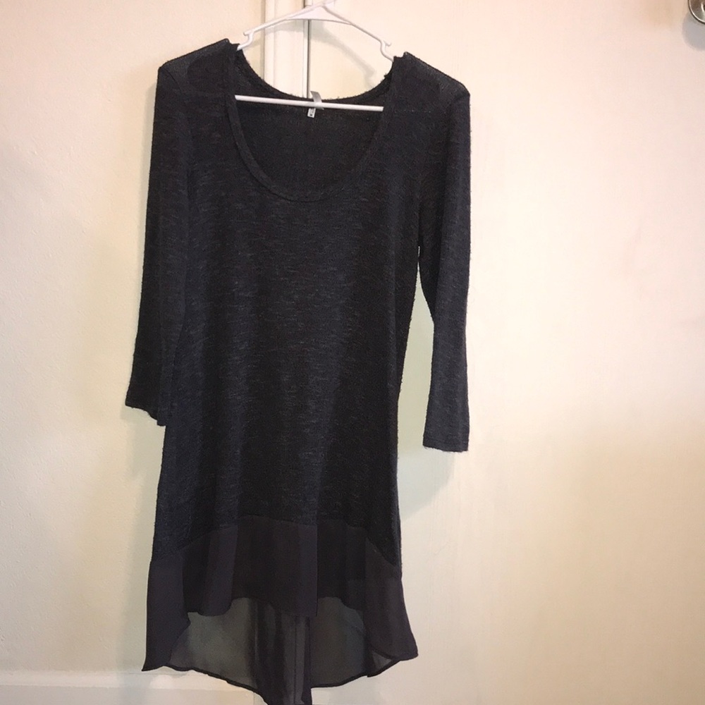 Dark gray sweater blouse